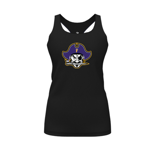 [CUS-DFW-RCBK-PER-BLK-FYS-LOGO1] Racerback Tank Top (Female Youth S, Black, Logo 1)