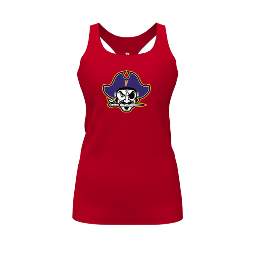 [CUS-DFW-RCBK-PER-RED-FYS-LOGO1] Racerback Tank Top (Female Youth S, Red, Logo 1)