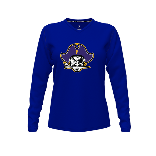 [FTLVCFRY-FYXS-LOGO1] Comfort T-Shirt (Female Youth XS, Royal, V Neck, Logo 1, Long Sleeve)
