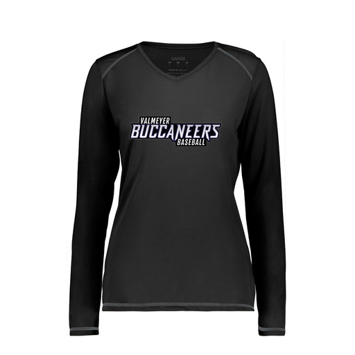 [6847.080.XS-LOGO2] Women's SoftTouch Long Sleeve (Female Adult XS, Black, Logo 2)