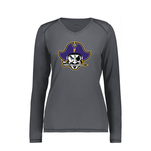 [6847.98D.XS-LOGO1] Women's SoftTouch Long Sleeve (Female Adult XS, Gray, Logo 1)