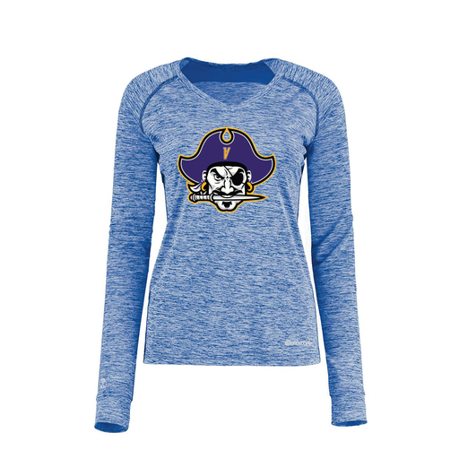 [222770.U55.XS-LOGO1] Ladies Electric Long Sleeve Shirt (Female Adult XS, Royal, Logo 1)