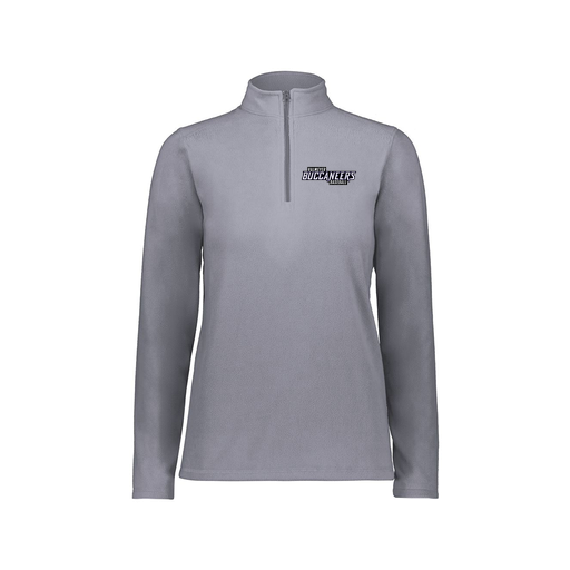 [6864.059.XS-LOGO2] Ladies MicroFleece 1/4 Zip Pullover (Female Adult XS, Gray, Logo 2)