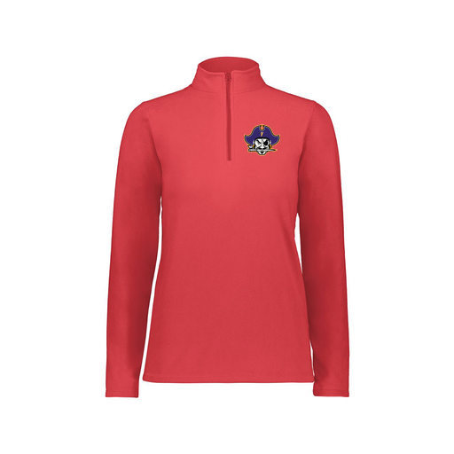 [6864.083.XS-LOGO1] Ladies MicroFleece 1/4 Zip Pullover (Female Adult XS, Red, Logo 1)