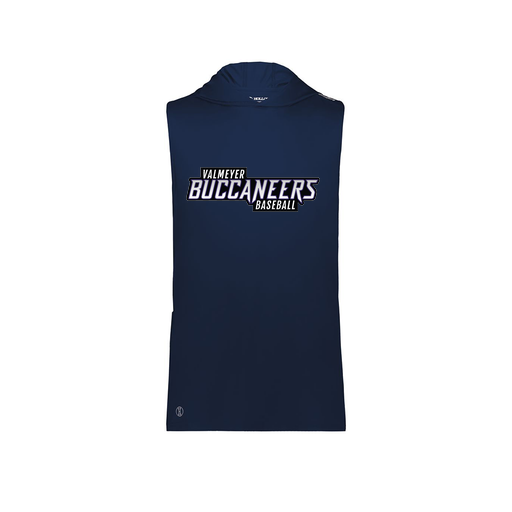 [222590.065.XS-LOGO2] Men's CoolDry Sleeveless Hoodie (Adult XS, Navy, Logo 2)