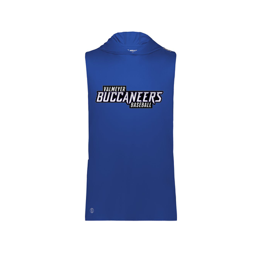 [222590.060.XS-LOGO2] Men's CoolDry Sleeveless Hoodie (Adult XS, Royal, Logo 2)