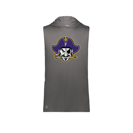 [222590.98D.XS-LOGO1] Men's CoolDry Sleeveless Hoodie (Adult XS, Gray, Logo 1)
