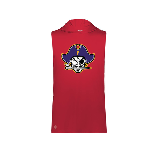 [222590.083.XS-LOGO1] Men's CoolDry Sleeveless Hoodie (Adult XS, Red, Logo 1)