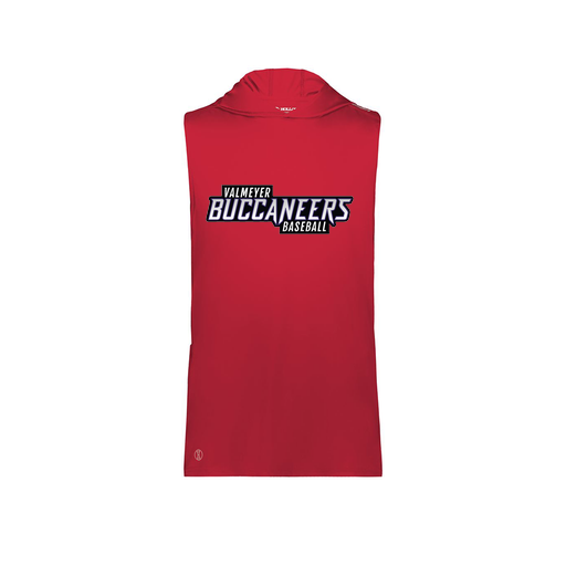 [222590.083.XS-LOGO2] Men's CoolDry Sleeveless Hoodie (Adult XS, Red, Logo 2)