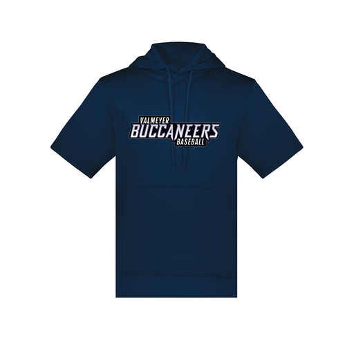 [6871.065.S-LOGO2] Men's Dri Fit Short Sleeve Hoodie (Adult S, Navy, Logo 2)
