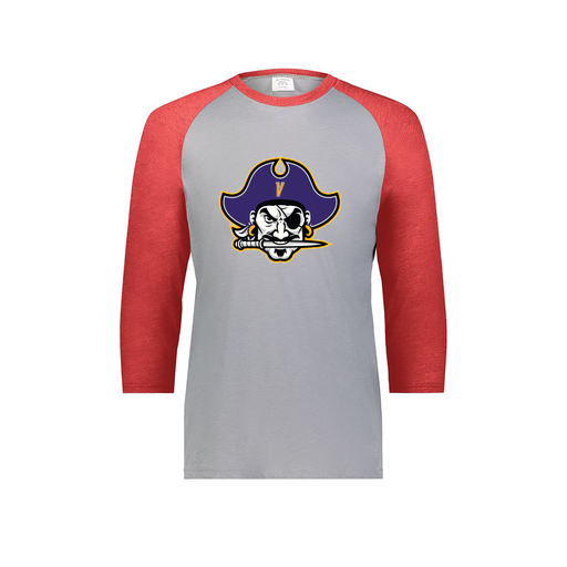 [6880.27V.S-LOGO1] Youth Vintage 3/4 T-Shirt (Youth S, Red, Logo 1)