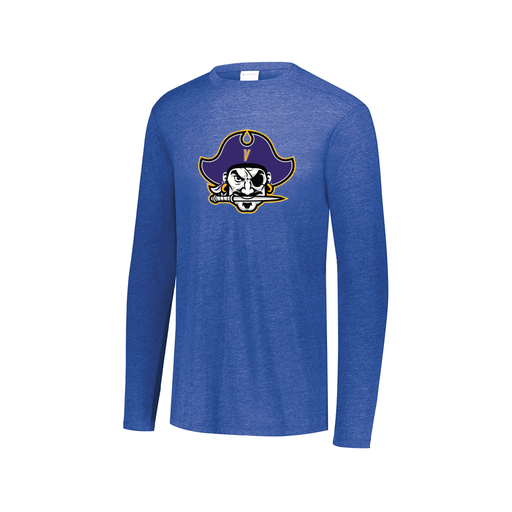 [FTLCUBRY-AXS-LOGO1] Decker Men's Tri-Blend T-Shirt - Long Sleeve (Adult XS, Royal, Logo 1)