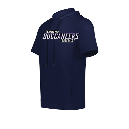 [222505.065.S-LOGO2] Men's Venturs Soft Knit Short Sleeve Hoodie (Adult S, Navy, Logo 2)