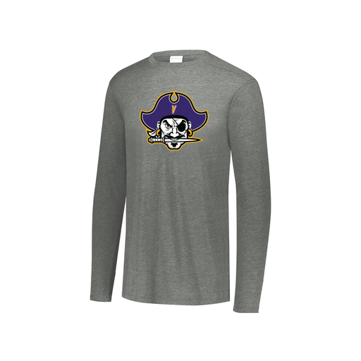 [FTLCUBGY-YS-LOGO1] Decker Youth Tri-Blend T-Shirt - Long Sleeve (Youth S, Gray, Logo 1)