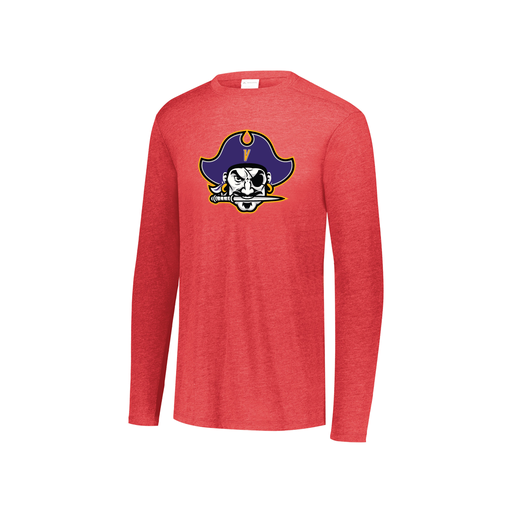 [FTLCUBRD-YS-LOGO1] Decker Youth Tri-Blend T-Shirt - Long Sleeve (Youth S, Red, Logo 1)