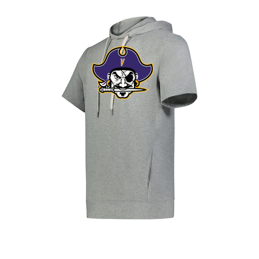 [222605-SIL-YS-LOGO1] YOUTH VENTURA SOFT KNIT SHORT SLEEVE HOODIE (Youth S, Silver, Logo 1)