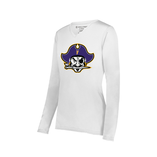 [222824.005.S-LOGO1] Ladies LS Smooth Sport Shirt (Female Adult S, White, Logo 1)