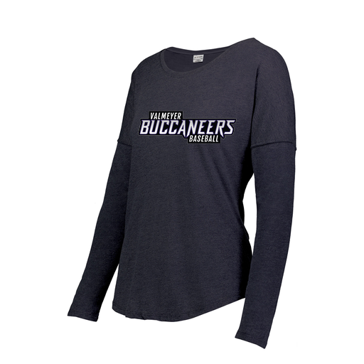 [FTLCUBNV-FAXS-LOGO2] Decker Women's Tri-Blend T-Shirt - Long Sleeve (Female Adult XS, Navy, Logo 2)